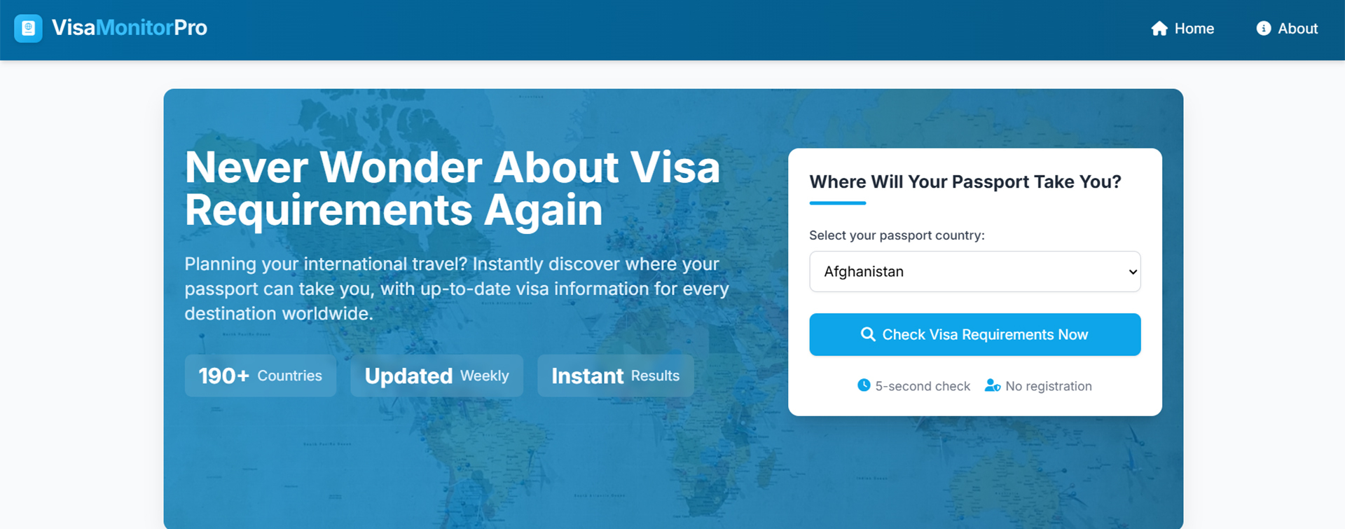 Visa Monitor Pro screenshot